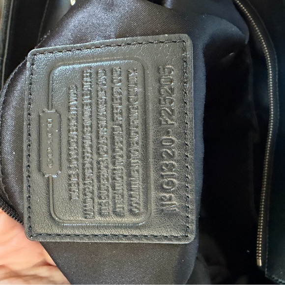 Coach Black Leather Shoulder Tote with Polished Hardware - Picture 8 of 8